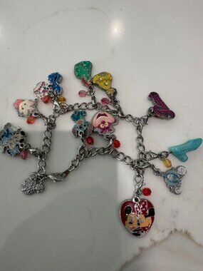 Disney World Parks Charm Bracelet - w/ 12 Charms